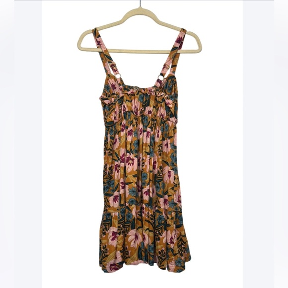 Natural Life Floral Boho Mini Dress XS – Adjustable Straps, Cottagecore Vibes - Picture 3 of 7